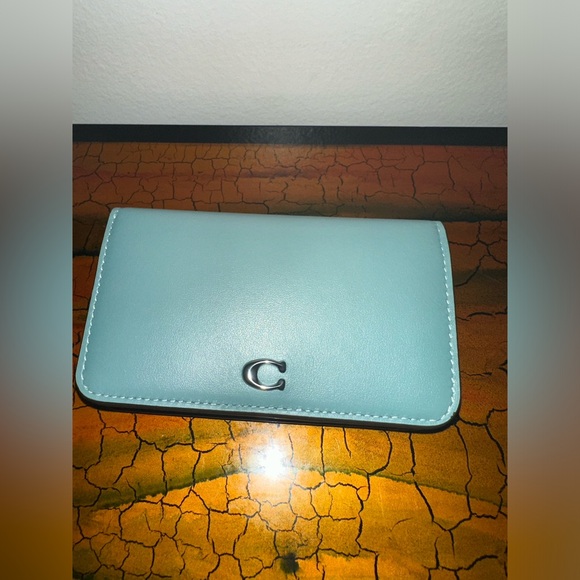Coach Essential Slim Card Case in Aquamarine Blue - Picture 4 of 8